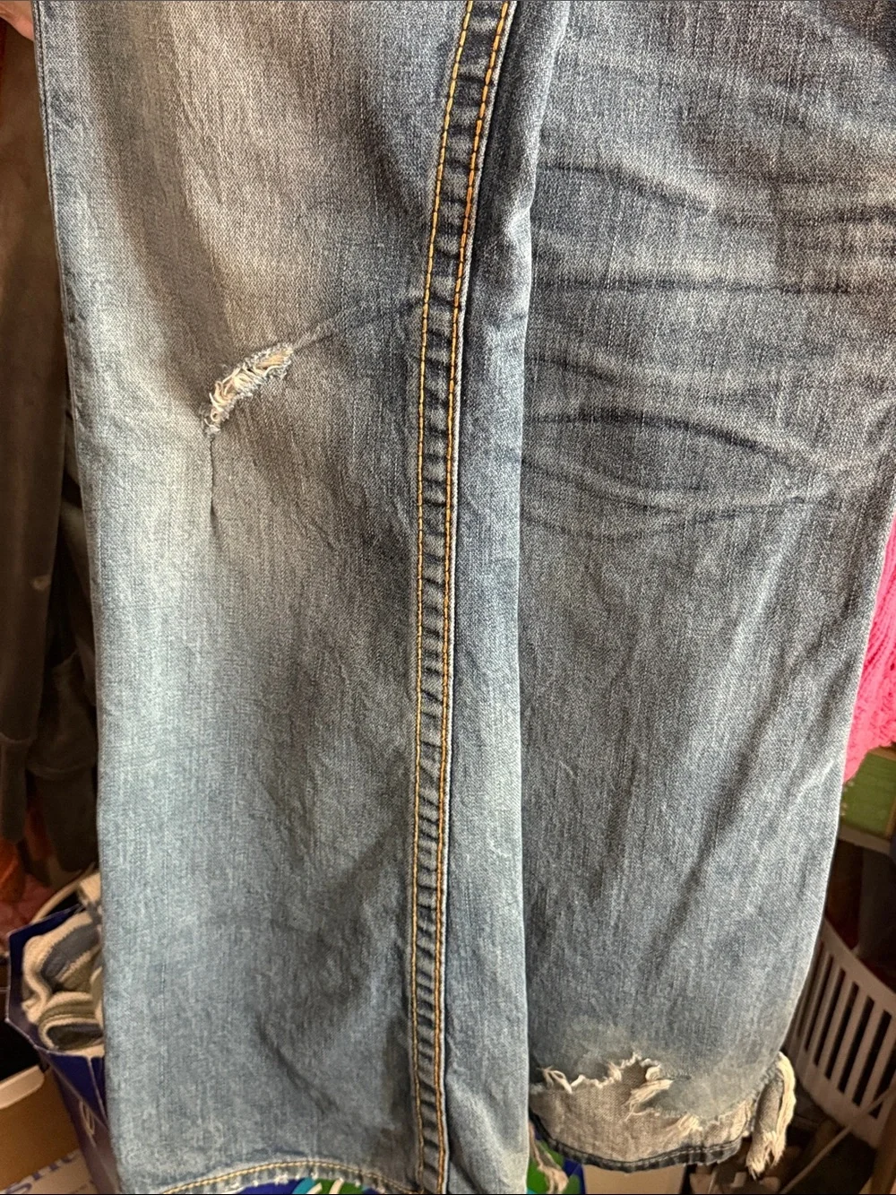 True Religion Light Blue Embroidered Back Pocket Jeans